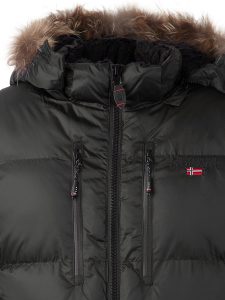 Detalles del Cuello del Abrigo para Hombre de Geographical Norway danone Men 001 en Negro