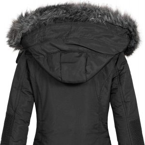 Parka Coracle Coraly Abrigo Mujer Norway Capucha Trasera en negro