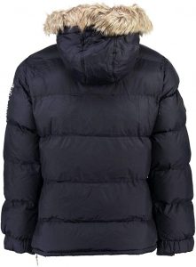 Vista de la Espalda del Abrigo para Niña de Geographical Norway: modelo chaqueta Anson 068 en azul oscuro
