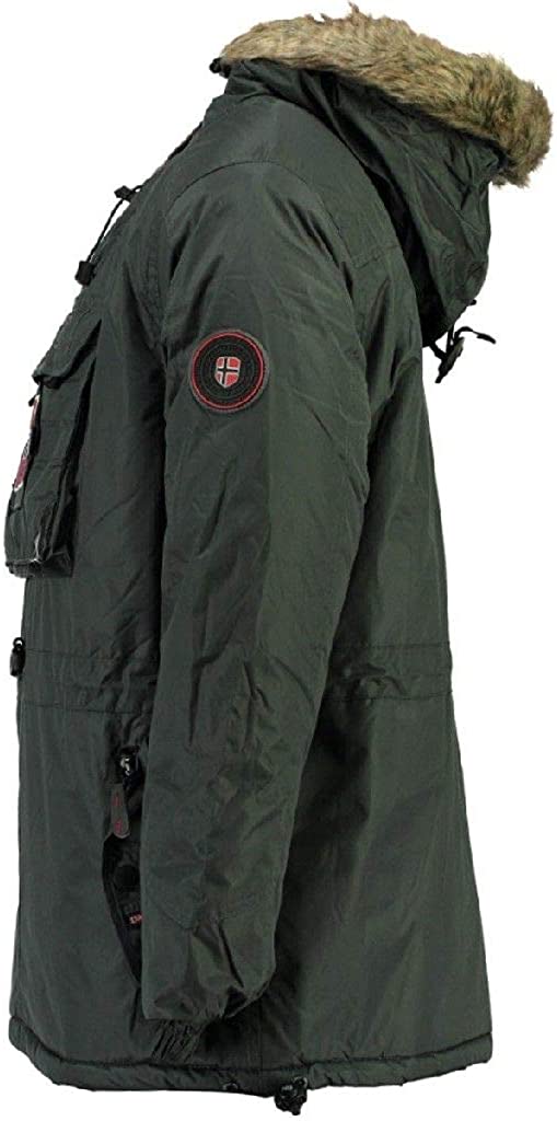 Detalles Laterales del Abrigo para Niño Geographical Norway modelo: Parka Biblos 001 en Gris Oscuro