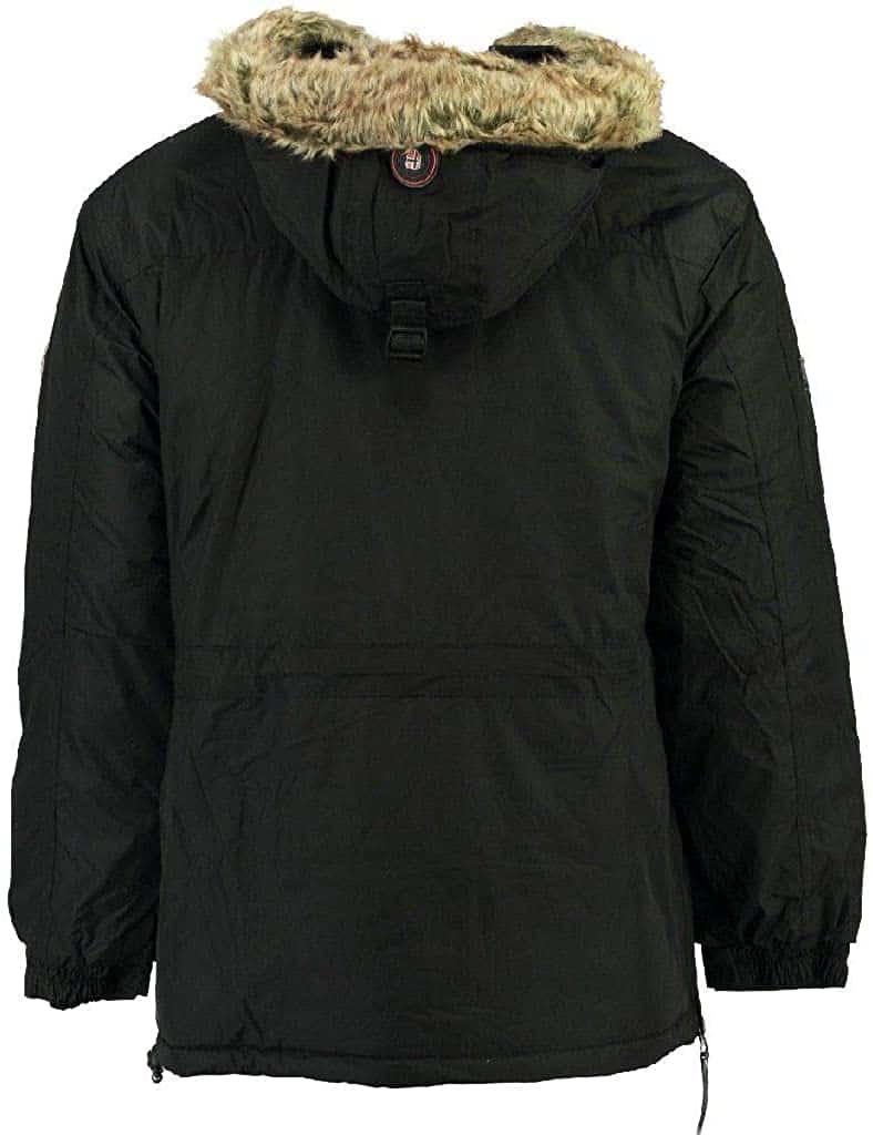 Vista de Espalda del Abrigo para Niño Geographical Norway modelo: Parka Biblos 001 en Negro