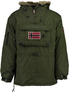 Abrigo para Niño Geographical Norway modelo: Parka Biblos 001 en Verde Caqui