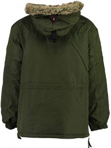Vista de Espalda del Abrigo para Niño Geographical Norway modelo: Parka Biblos 001 en Verde Caqui